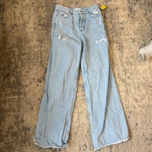 Zara Light Blue Straight Leg Jeans